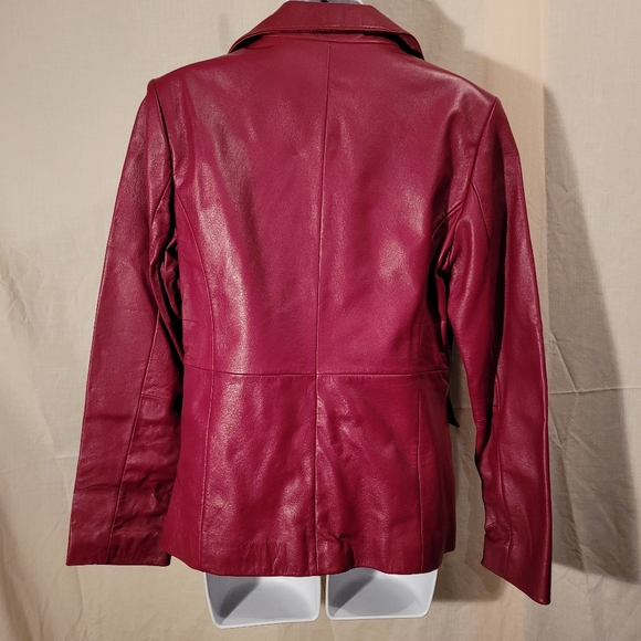 Wilsons Leather Pelle Studio Burgundy Leather Jacket - Picture 5 of 8